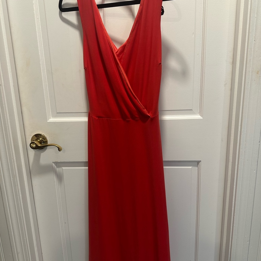 Love Squared Elegant Orange Coral Dress